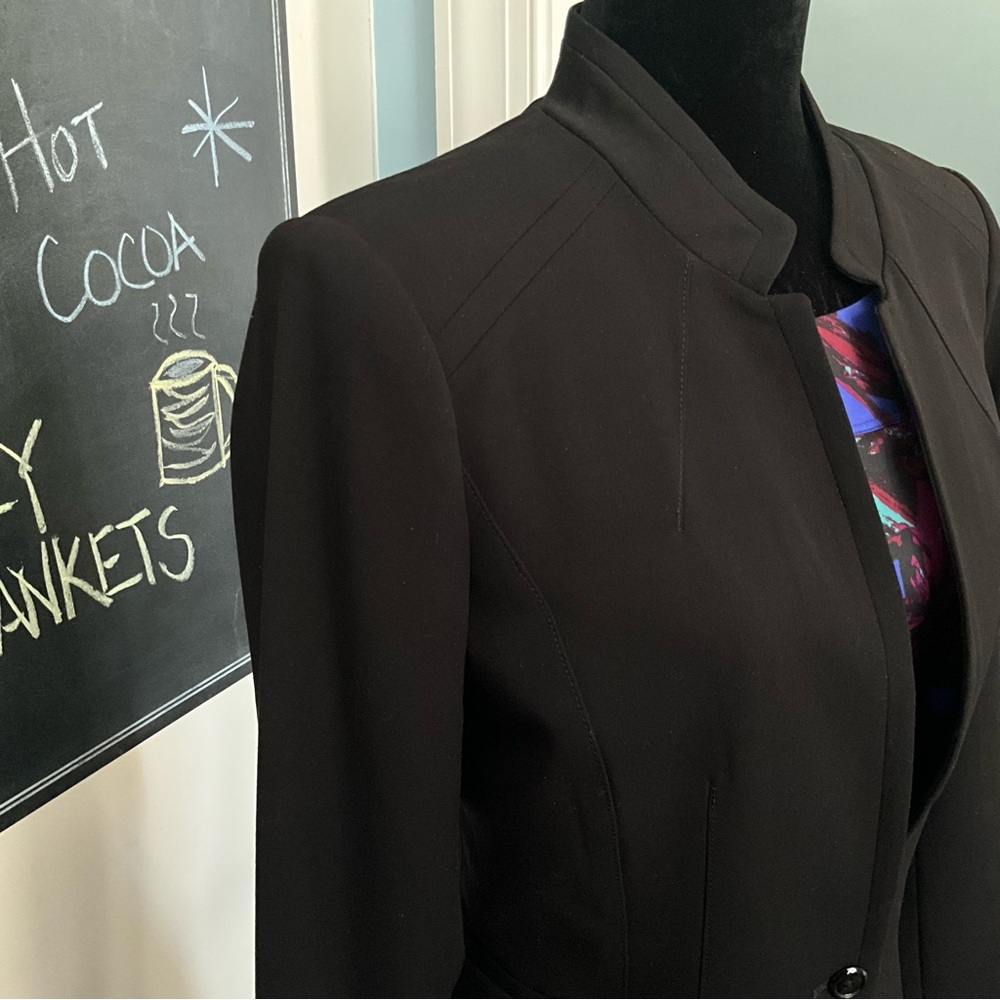 WHBM Jacket Black Blazer White House Black Market Collarless Fitted Jacket - Picture 5 of 10